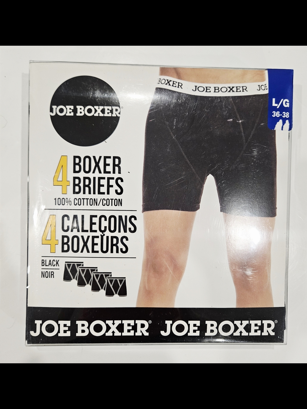 Joe Boxer 4-Pack Black Boxer Briefs